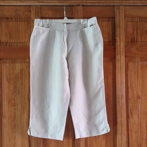 SARAH B STUDIO beige cropped pants sz 16 woman's